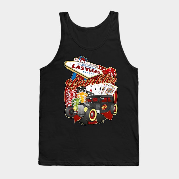 Rockabilly Gambler Hot Rod Tank Top by RockabillyM